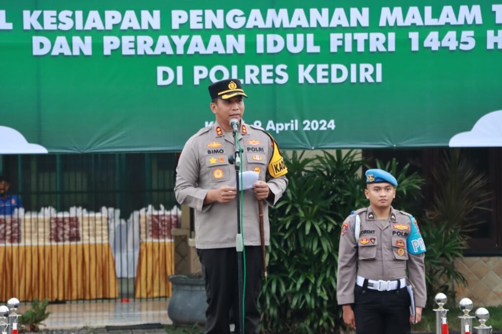 Apel Pasukan Malam Takbir Lebaran, Polres Kediri Imbau Masyarakat Ramaikan Masjid