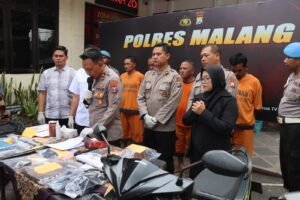 Polres Malang Ringkus Komplotan Perampok Gasak Harta Korban Ratusan Juta Rupiah