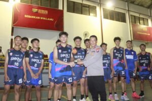 Final Bola Basket Piala Kacabdin Cup Tahun 2024 di GOR Surya Universitas Kediri Dihadiri Kapolsek Mojoroto