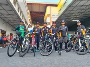 Polres Kediri Kota Ikuti Gowes Bersama Masyarakat Peringati Hari Olah Raga Nasional ke – 42