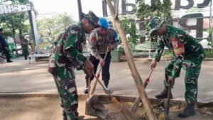 Jelang Peringatan HUT Brimob Ke-80, Polsek dan Koramil Krian Gelar Corve di Taman Abhirupa Krian