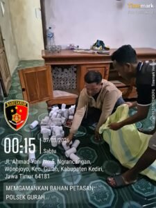 Polsek Gurah Kediri Mengamankan Ratusan Selongsong petasan, Untuk Bahan Peledak Dengan Langkah Humanis.